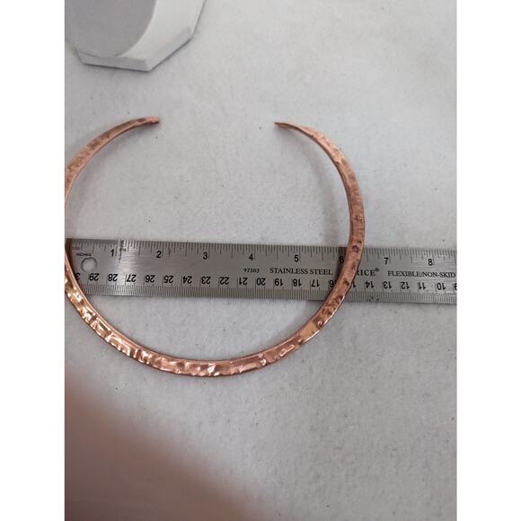 Handmade Copper Cuff Necklaces 3 S,M,L.hammered not oxidized - Picture 11 of 11